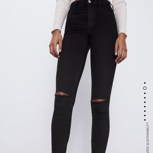 ZARA high waisted black jeans